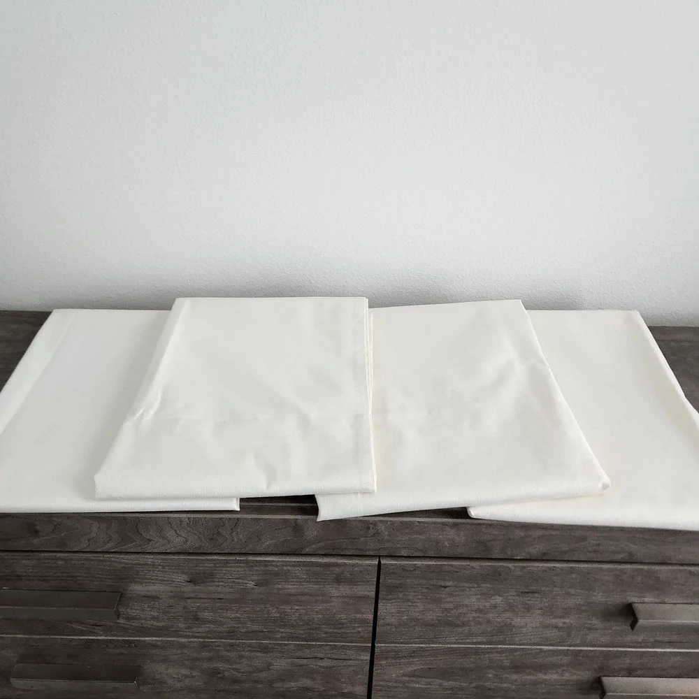 Ivory Cream Textured Slub Rod Pocket Light Filtering‎ Curtain Panels 41x62 4pc